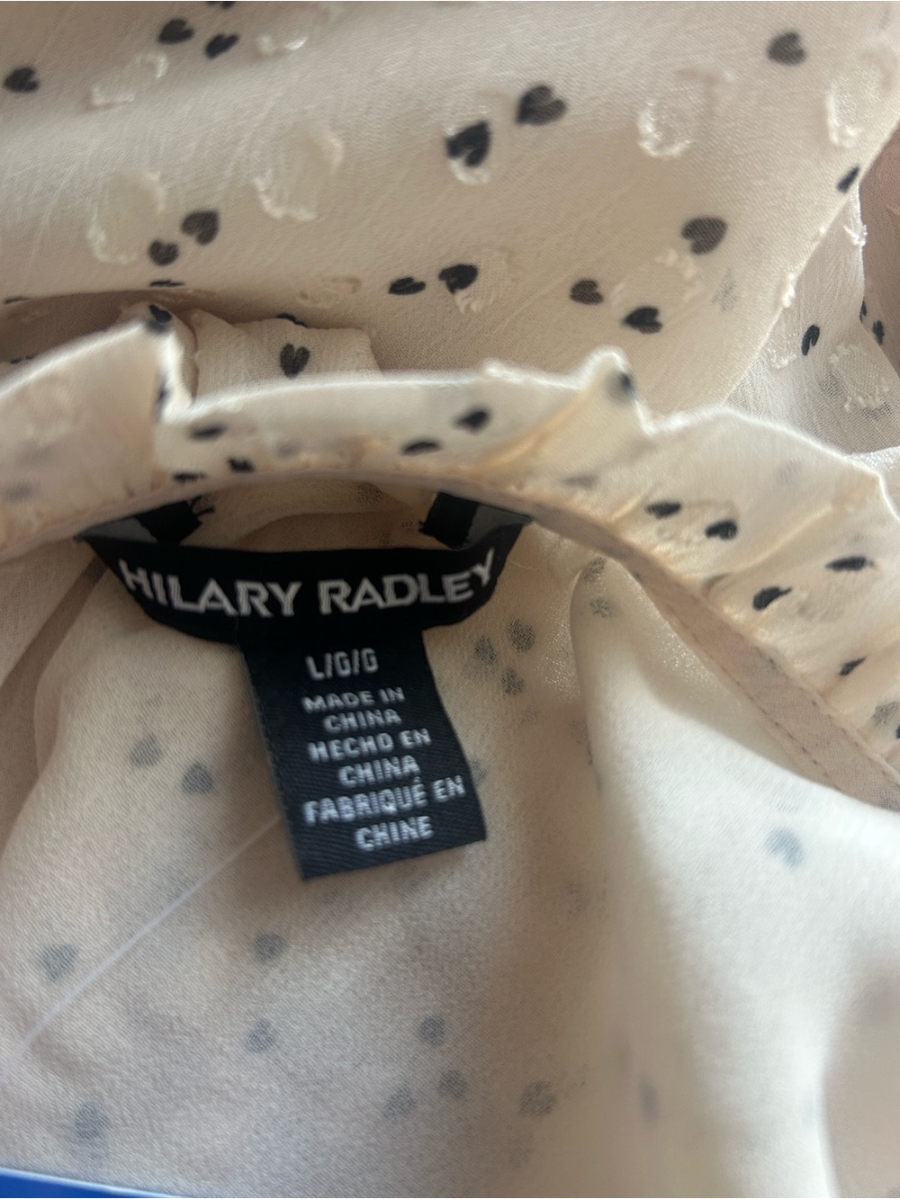 Hilary Radley Cream V-Neck Long-Sleeve Blouse with Black Dot Print - Picture 10 of 10